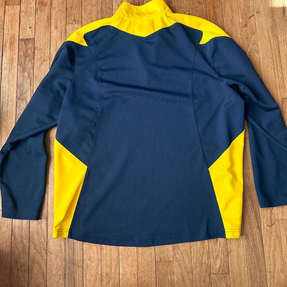 Adidas Michigan Wolverines Quarter Zip Pullover Mens XL Performance‎ Navy Yellow